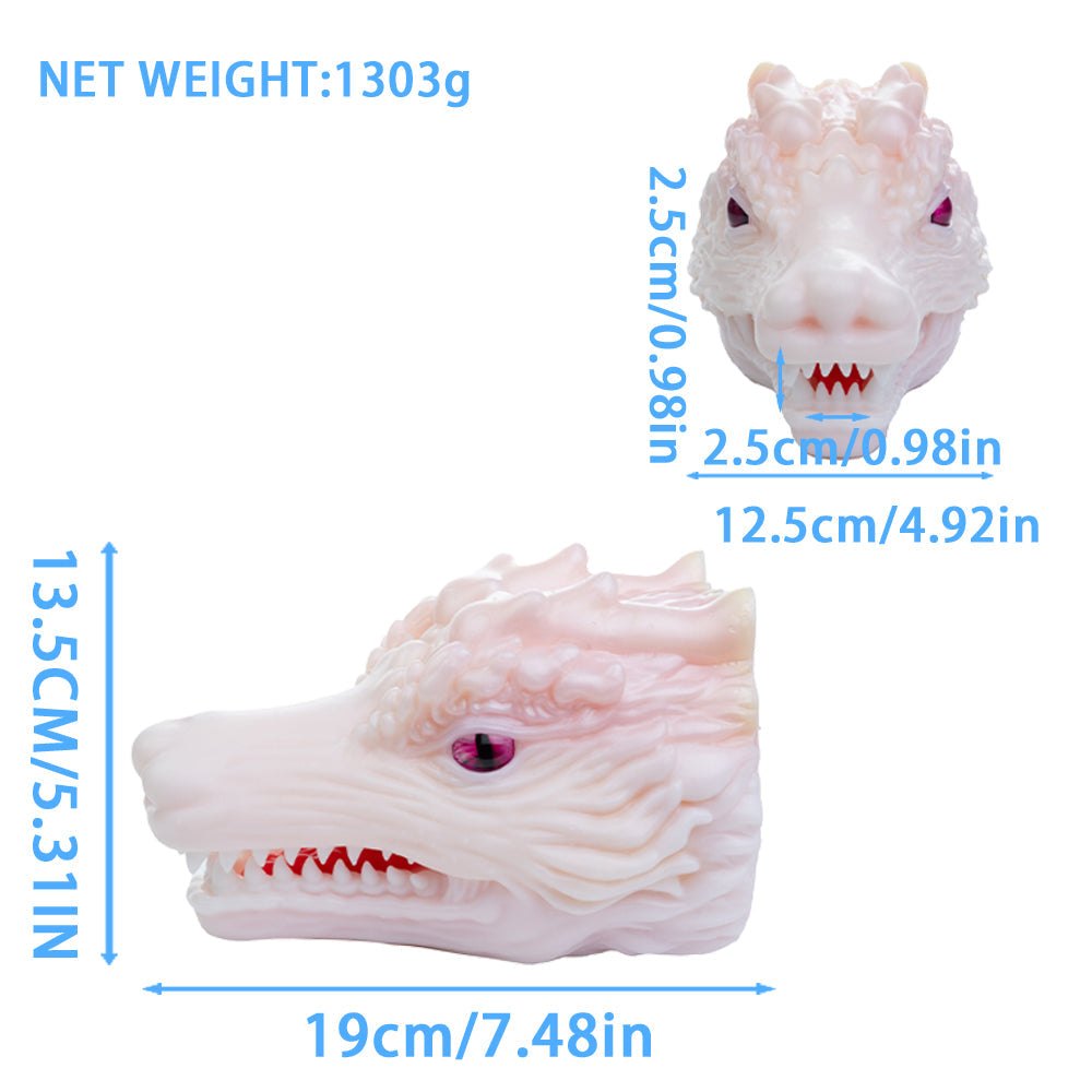 Pearl white dragon head onahole with magenta eye, photo 12