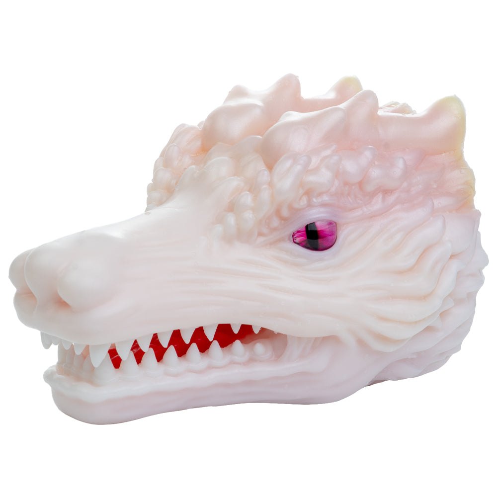 Pearl white dragon head onahole with magenta eye, photo 2