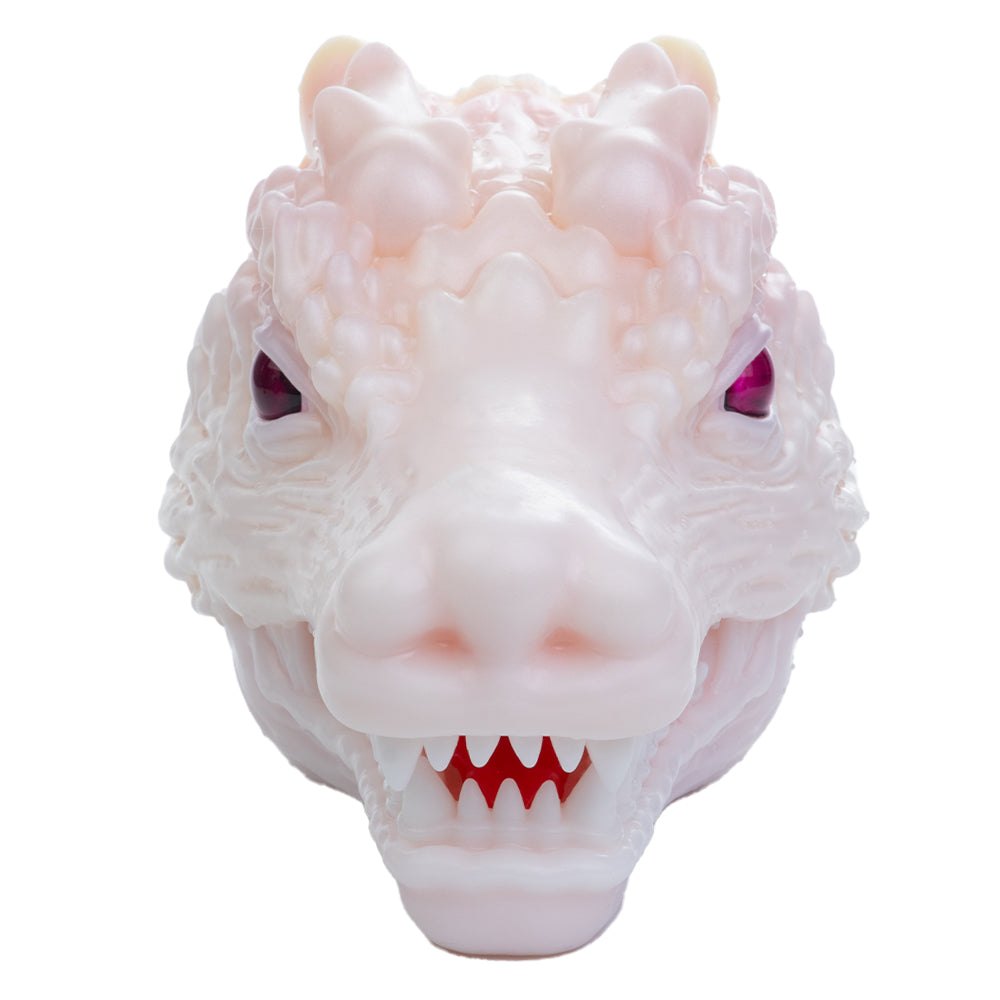 Pearl white dragon head onahole with magenta eye, photo 3