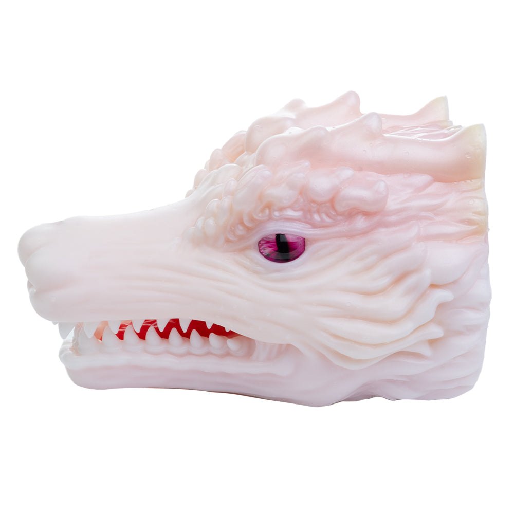Pearl white dragon head onahole with magenta eye, photo 4