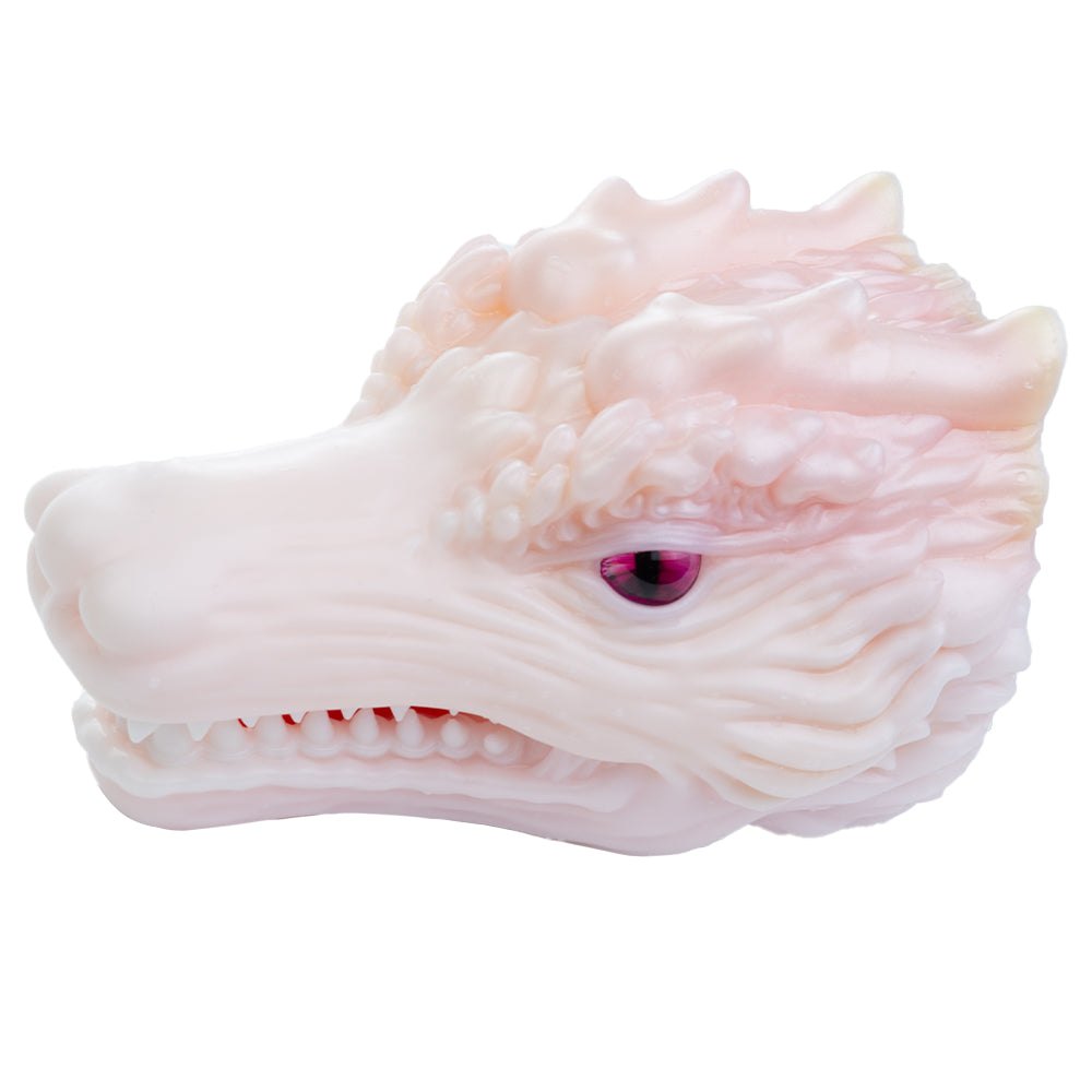 Pearl white dragon head onahole with magenta eye, photo 5