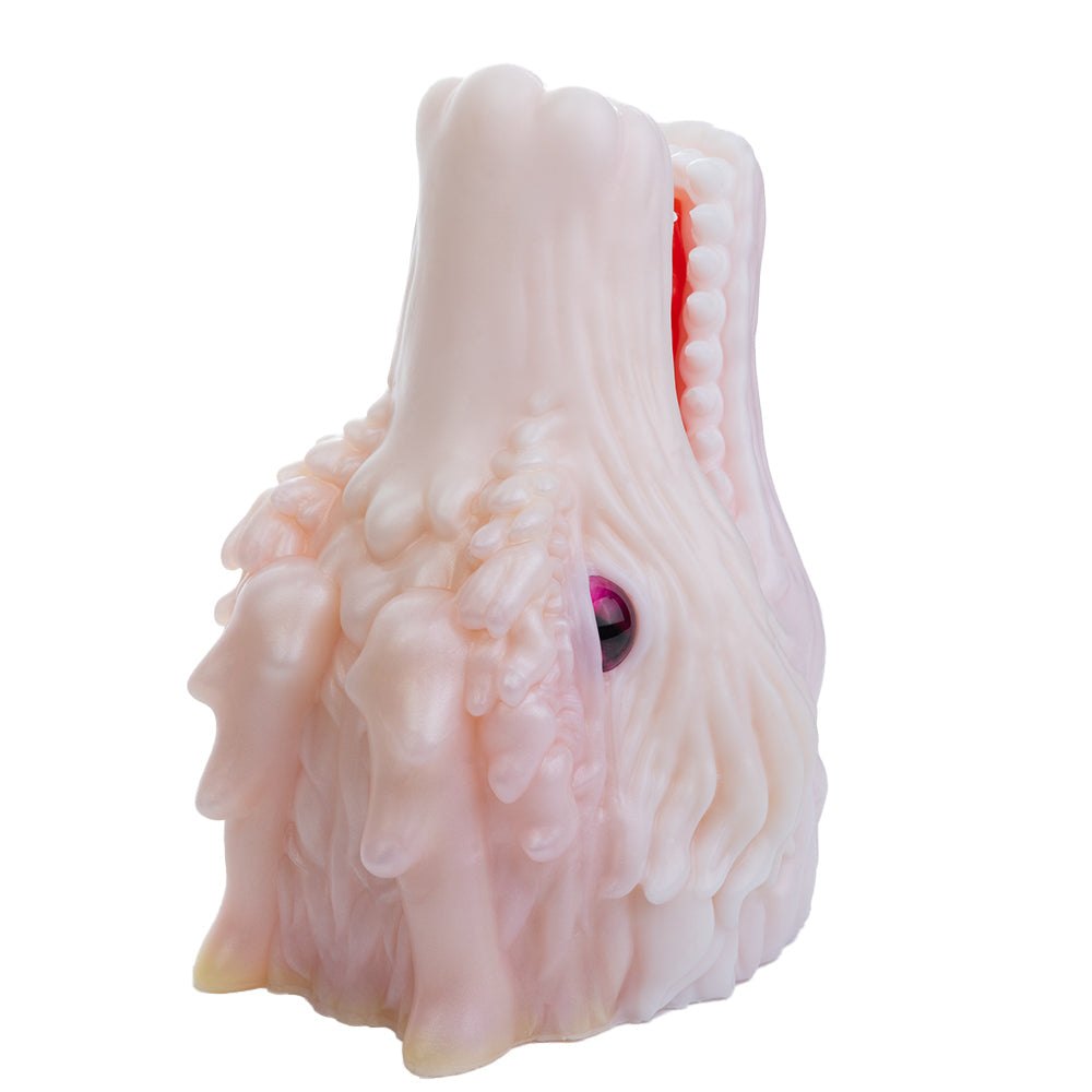 Pearl white dragon head onahole with magenta eye, photo 7