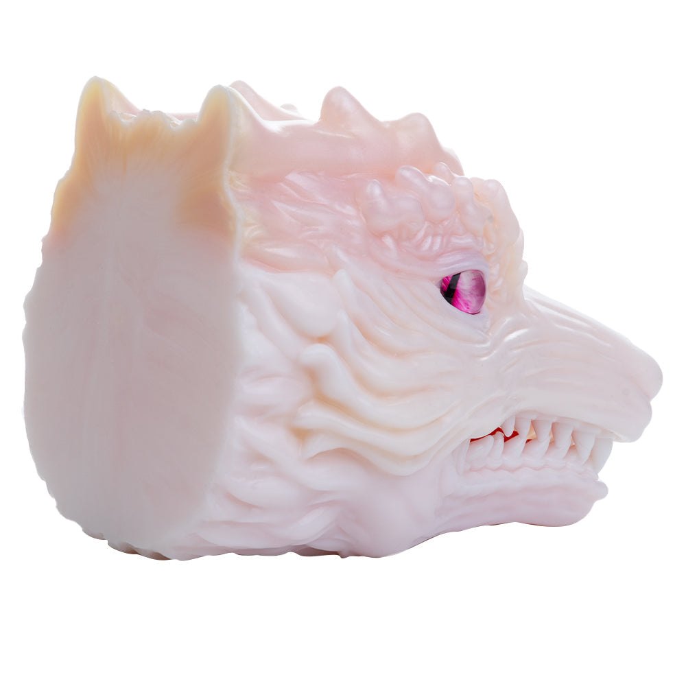 Pearl white dragon head onahole with magenta eye, photo 9