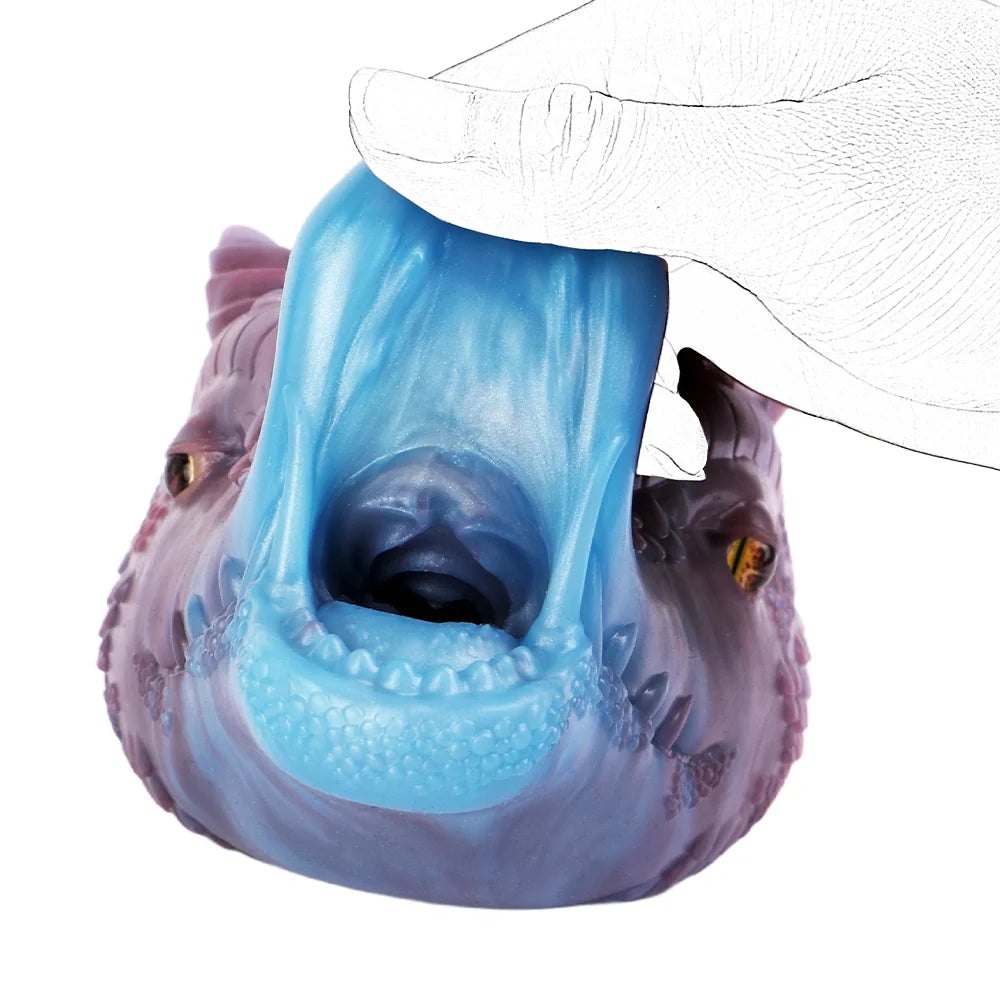 Dragon head onahole with golden eye, photo 11