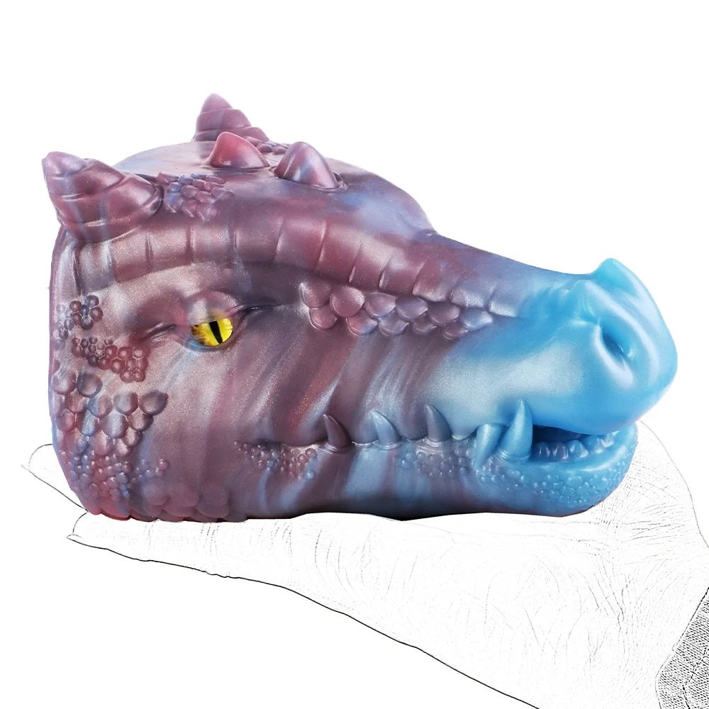 Dragon head onahole with golden eye, photo 12