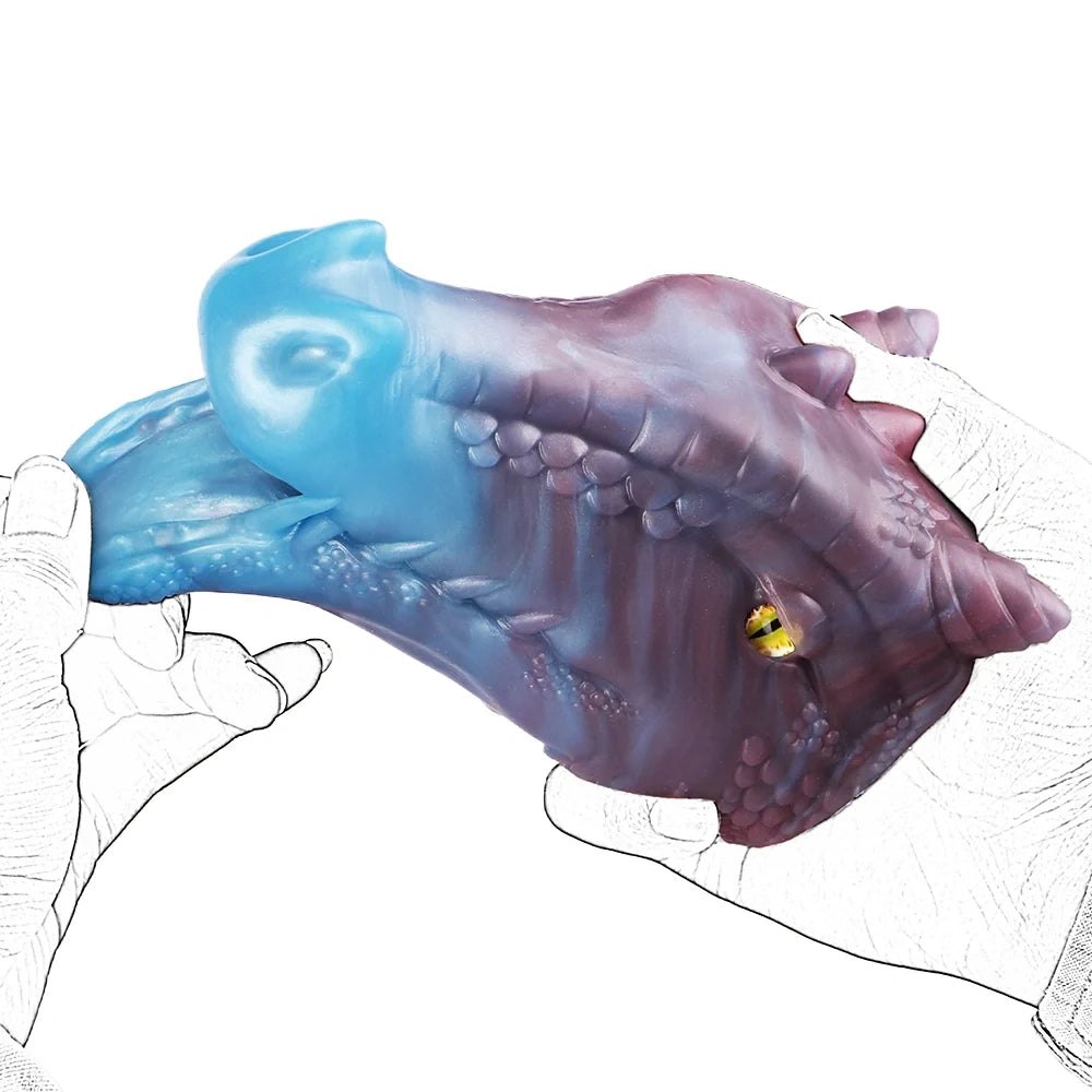 Dragon head onahole with golden eye, photo 13