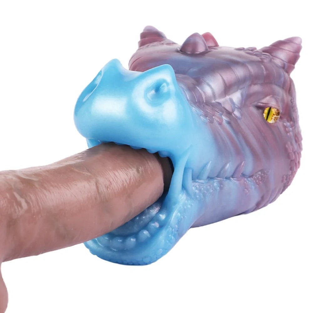 Dragon head onahole with golden eye, photo 2