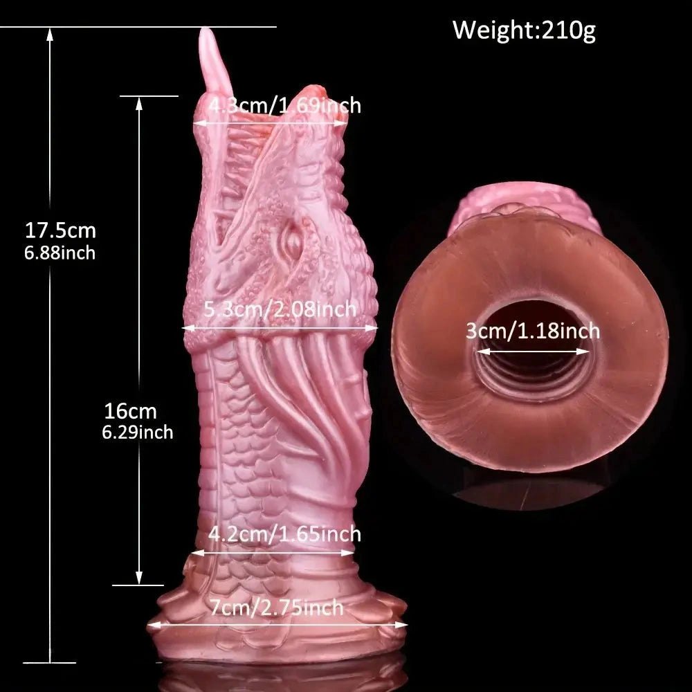 Pink dragon head silicone fantasy dildo