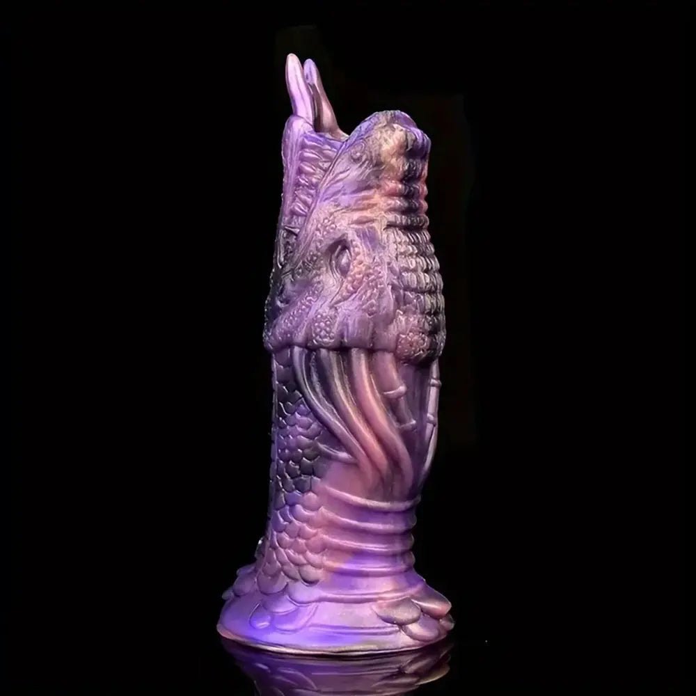 Purple dragon head silicone fantasy dildo