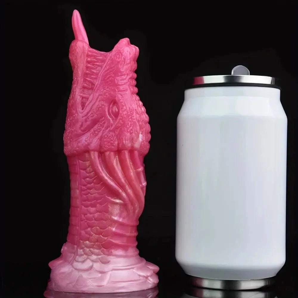 Red dragon head silicone fantasy dildo