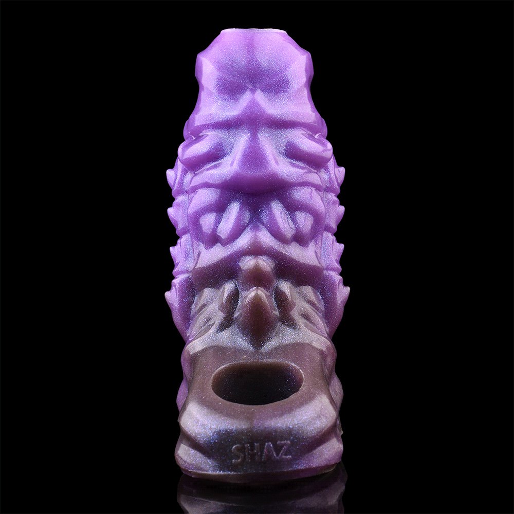 Purple dragon-scale silicone fantasy sleeve, photo 2