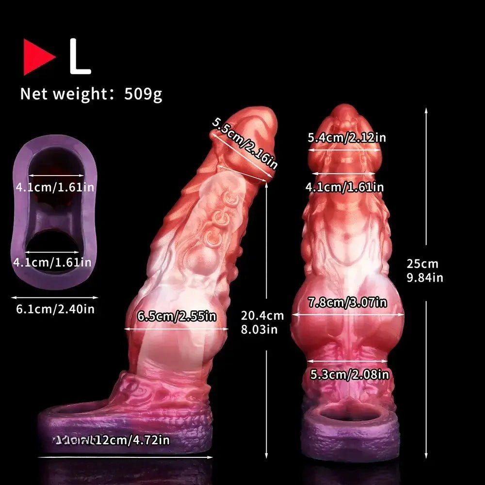 Mixed color dragon knot dildo sleeve, photo 12