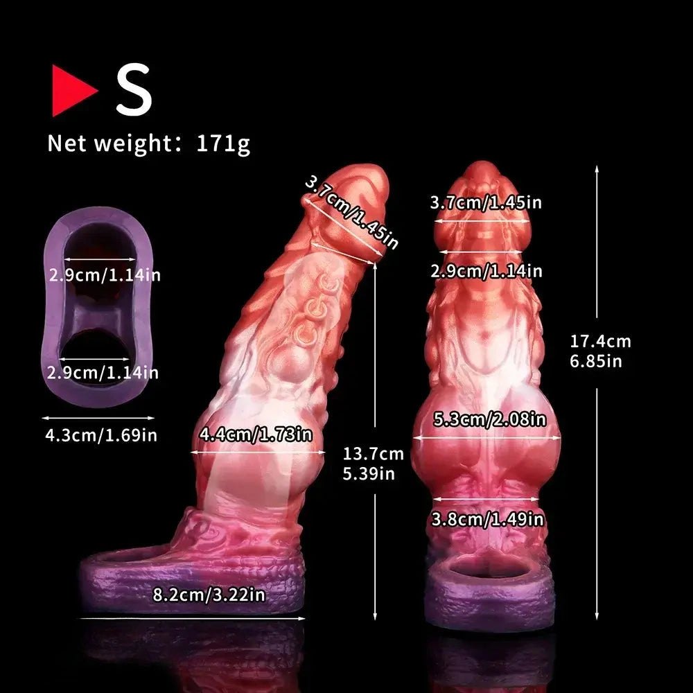 Mixed color dragon knot dildo sleeve, photo 14
