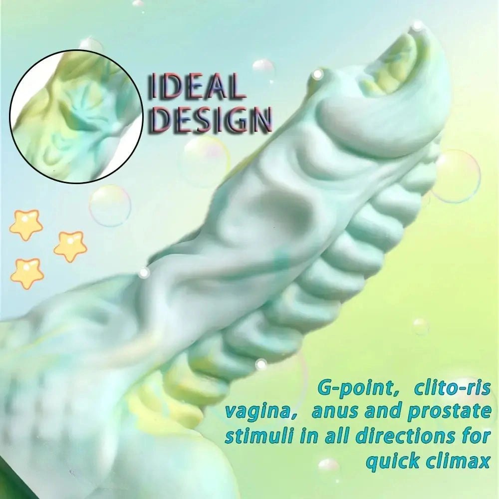 Mint green dragon knot fantasy dildo, photo 5