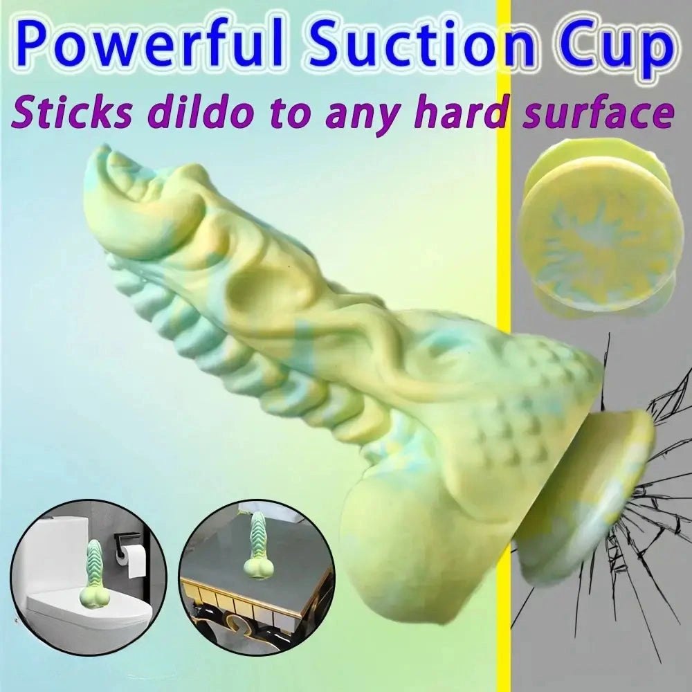 Mint green dragon knot fantasy dildo, photo 9