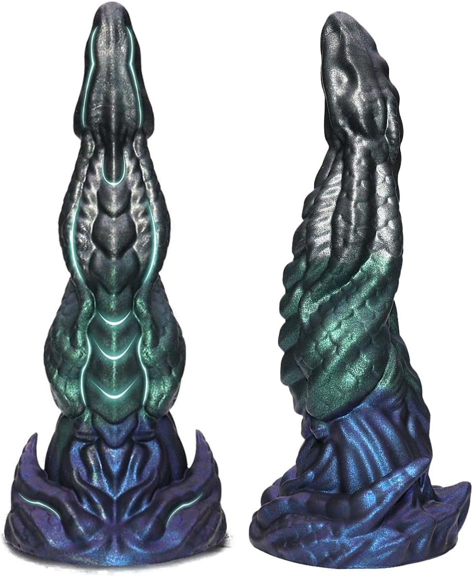 Multicolor dragon knot fantasy dildo, photo 10