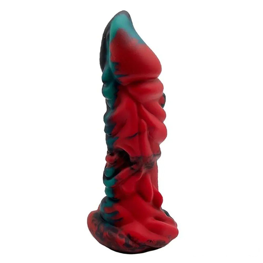 #2 dragon knot textured fantasy dildo with colorful swirl finish