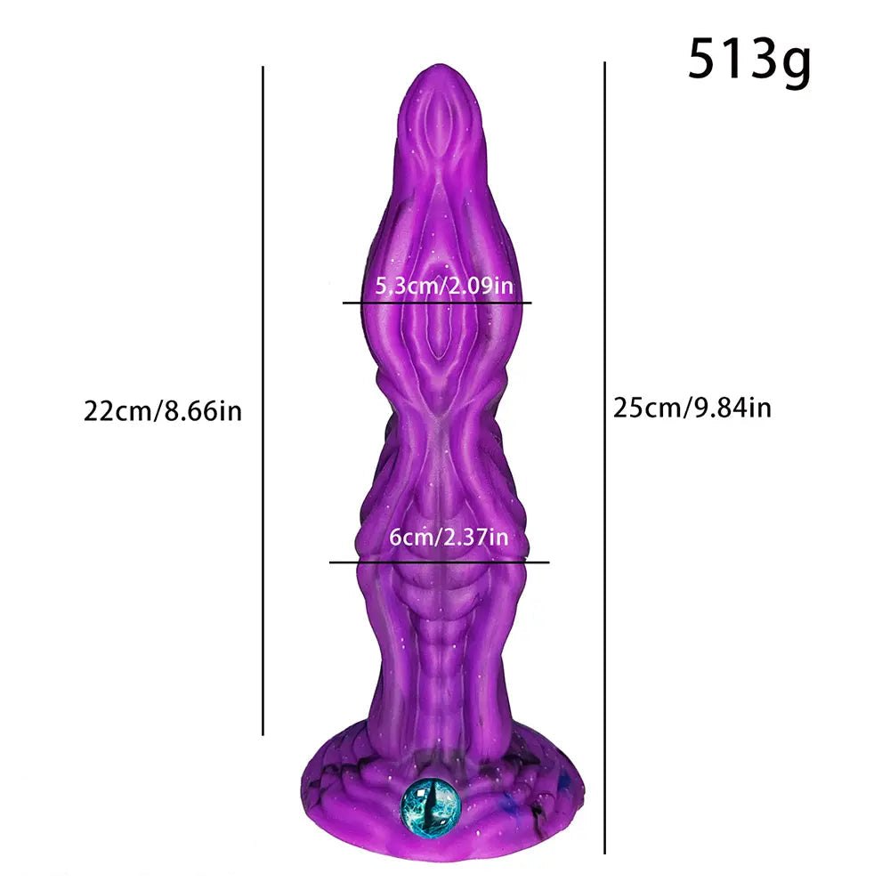 Purple ridged fantasy dildo, photo 8