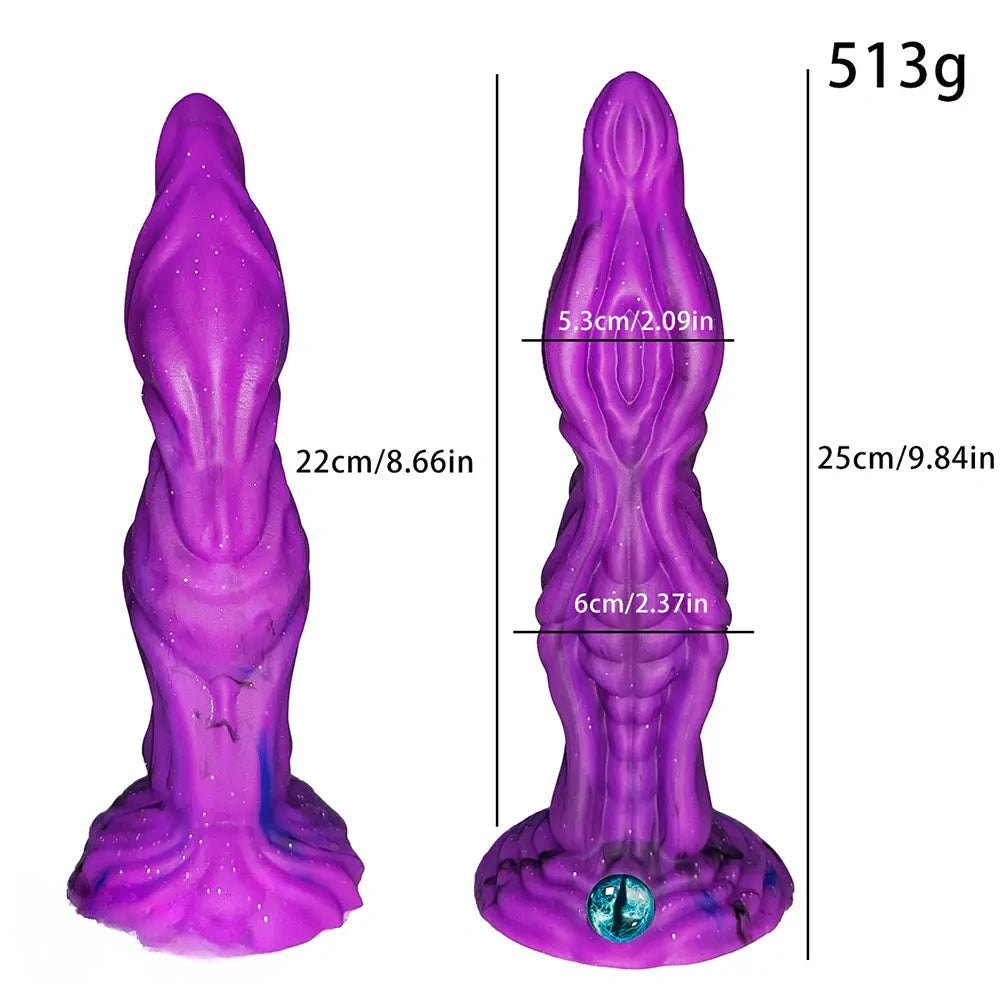 Purple ridged fantasy dildo, photo 9