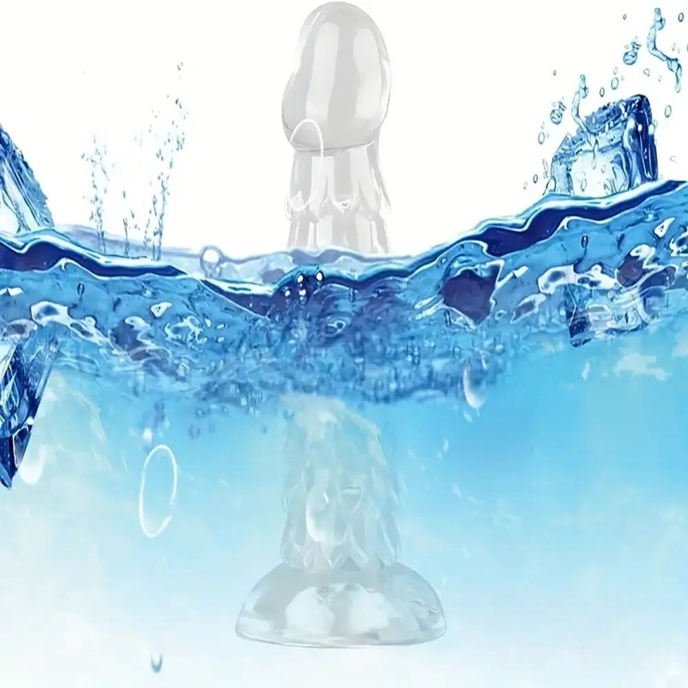 Clear dragon scale textured suction cup dildo, photo 2