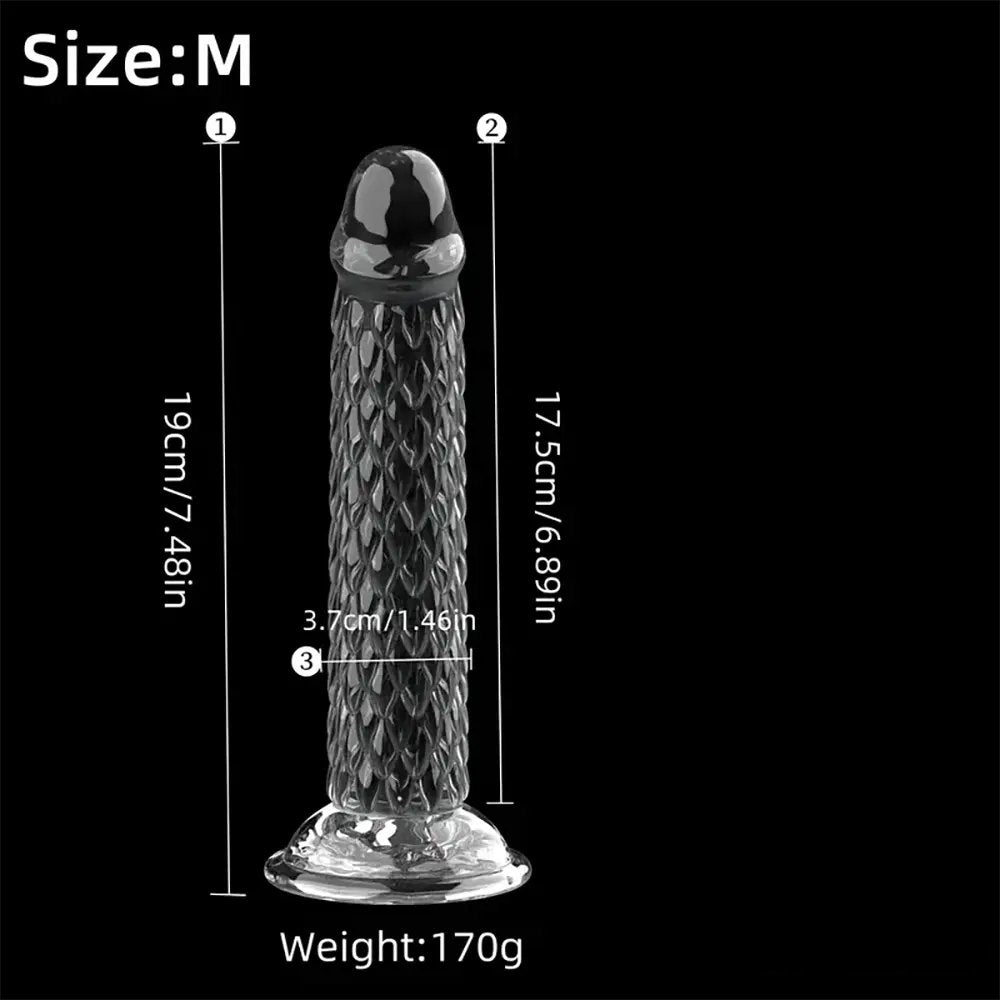 Clear dragon scale textured suction cup dildo, photo 5