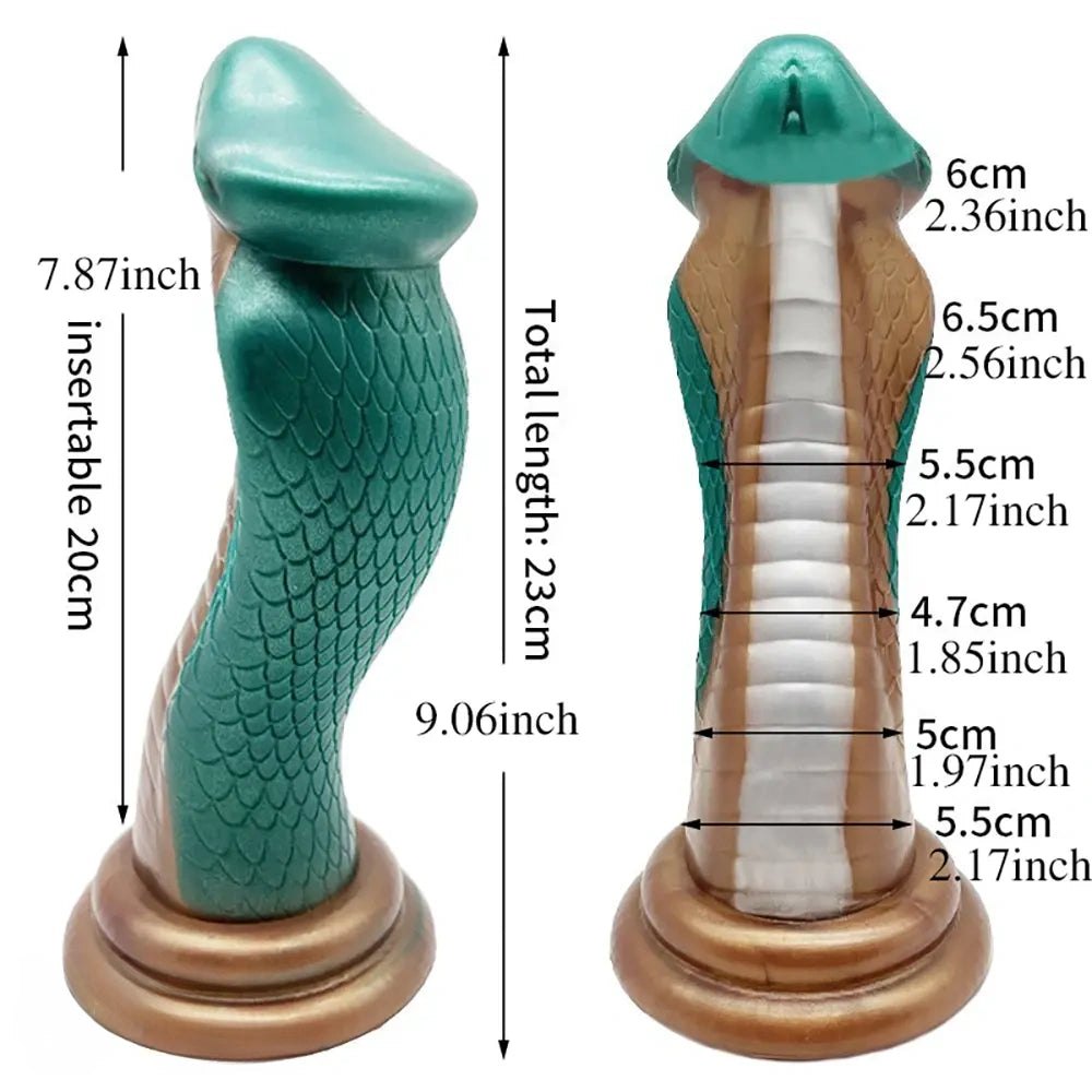 Teal and gold dragon scale fantasy dildo, photo 6