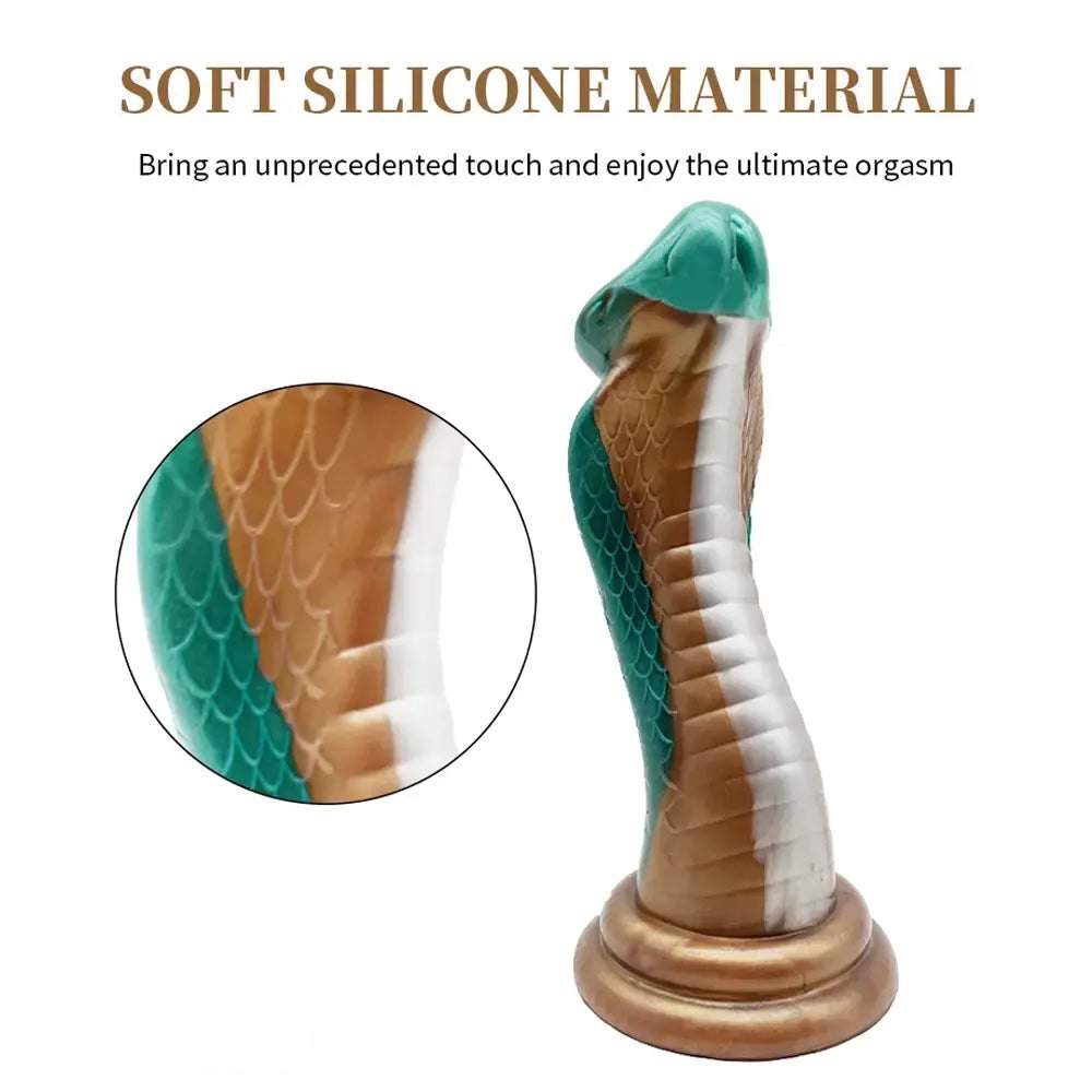 Teal and gold dragon scale fantasy dildo, photo 7