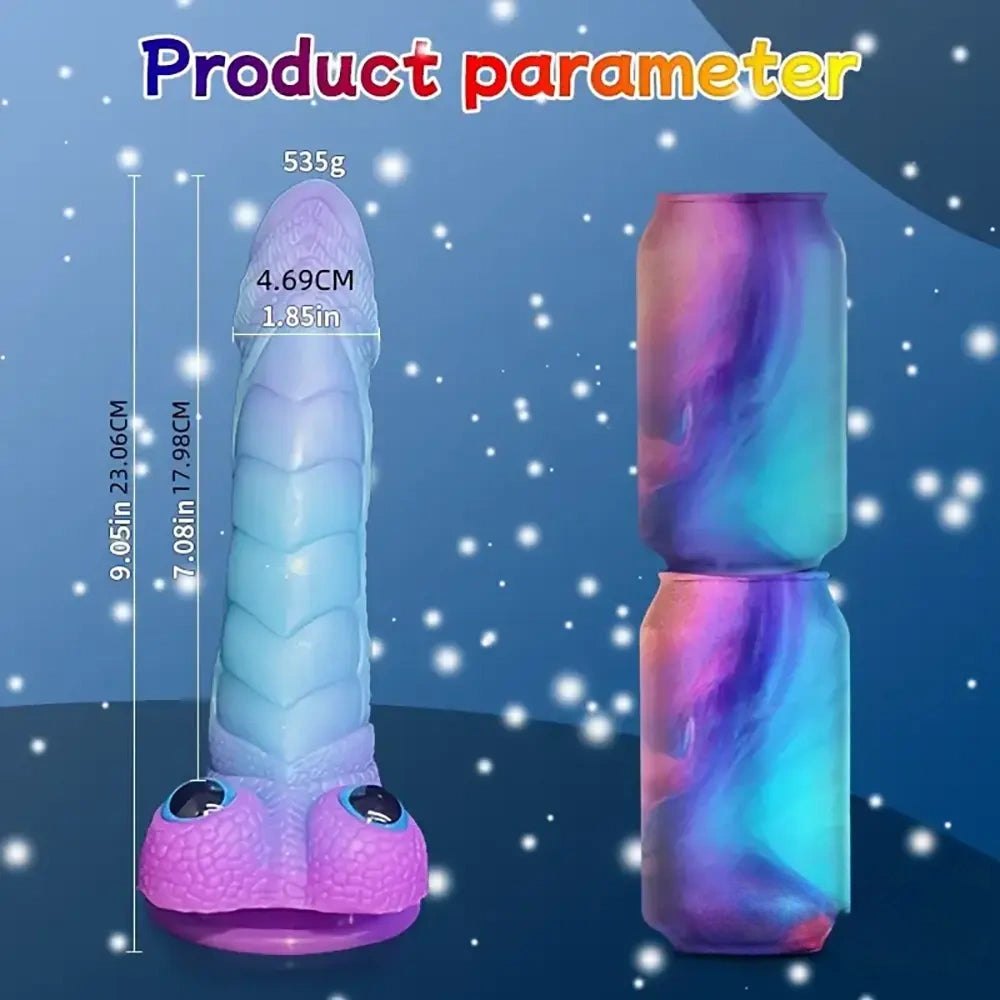 Multicolor dragon scale fantasy dildo, photo 4