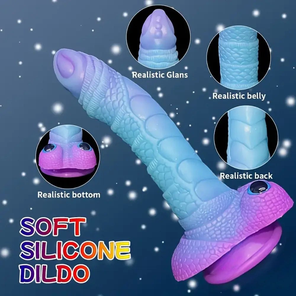 Multicolor dragon scale fantasy dildo, photo 6
