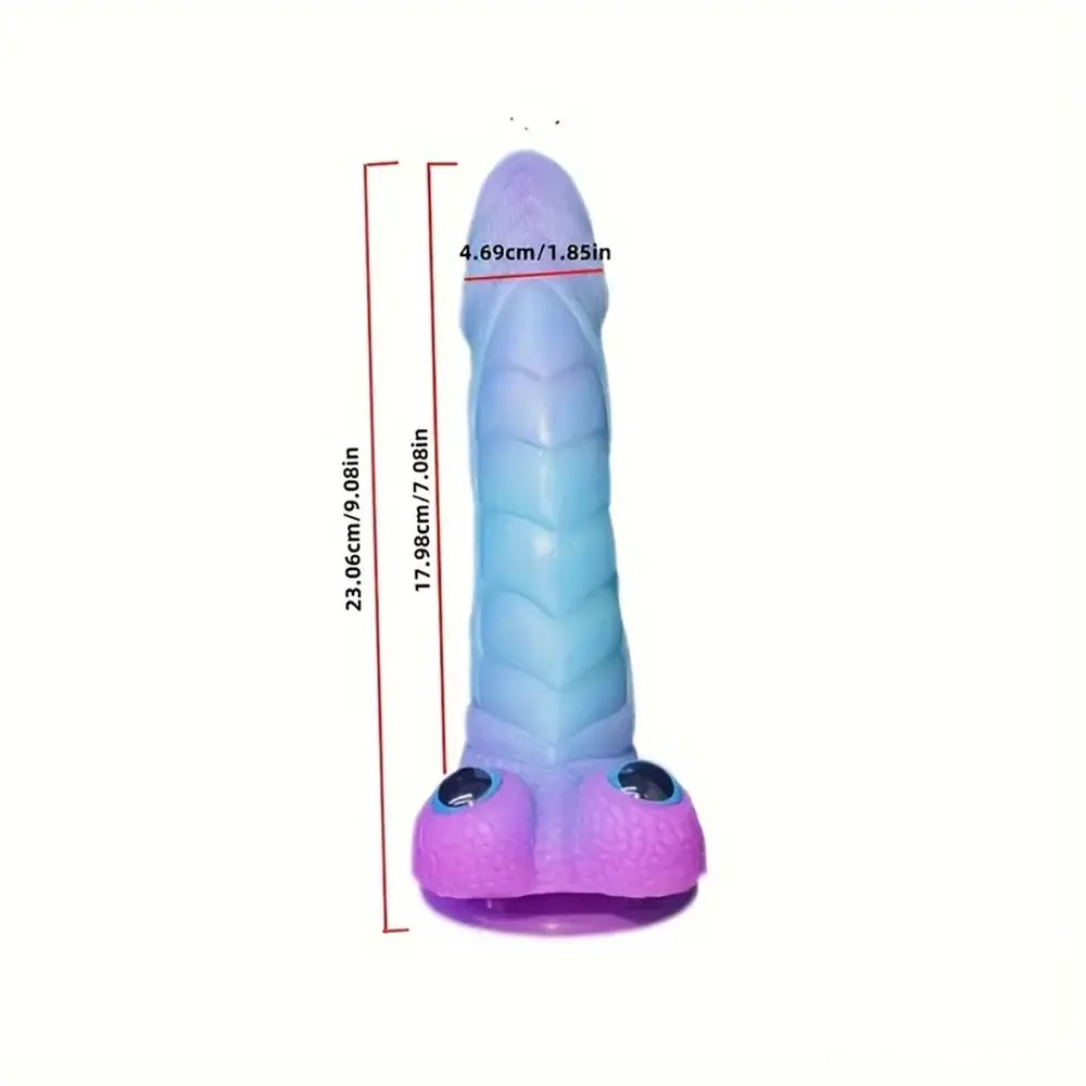 Multicolor dragon scale fantasy dildo, photo 7