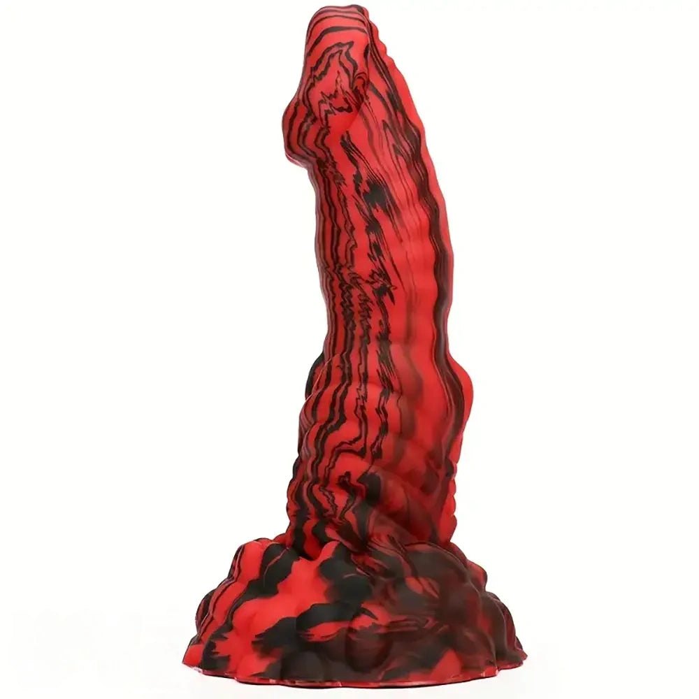 Red and black dragon scale fantasy dildo, photo 1