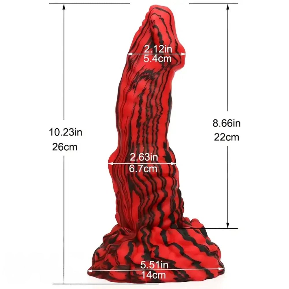 Red and black dragon scale fantasy dildo, photo 2