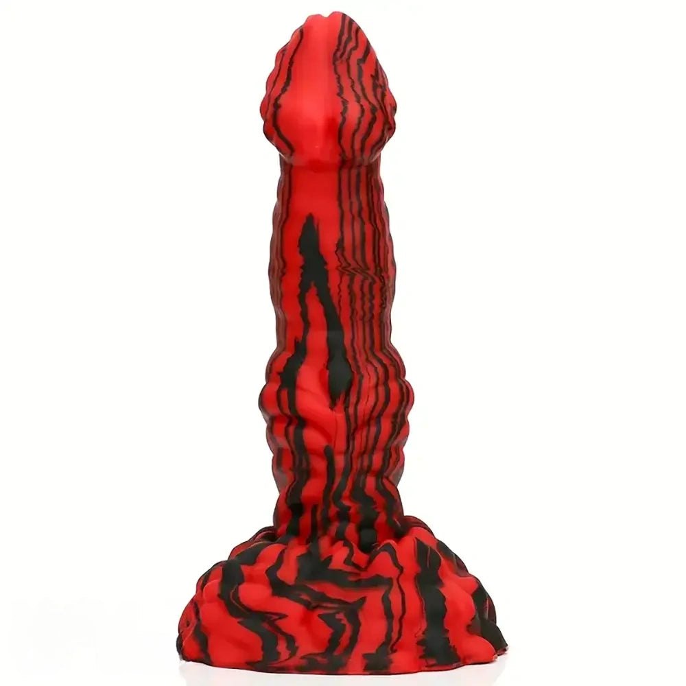 Red and black dragon scale fantasy dildo, photo 3