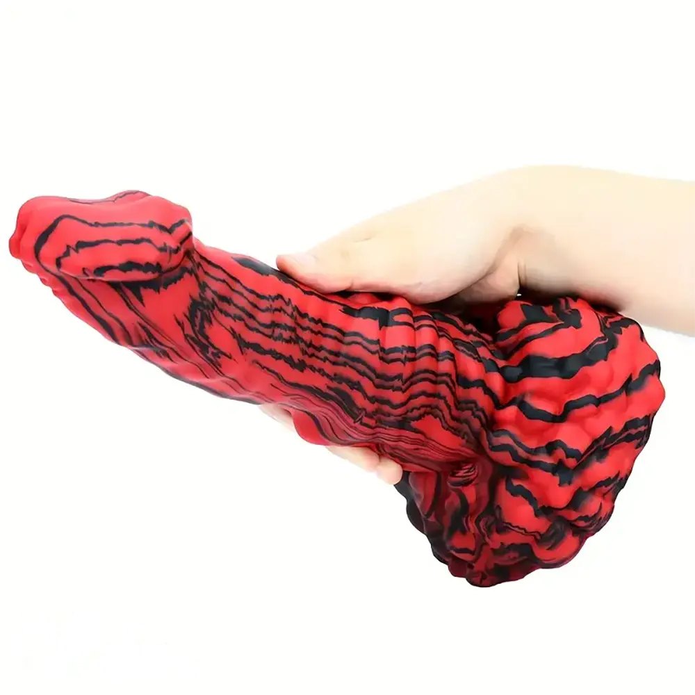 Red and black dragon scale fantasy dildo, photo 4