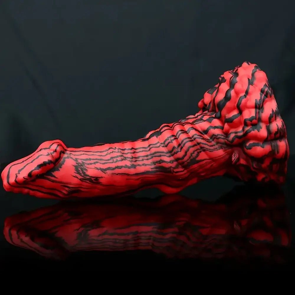 Red and black dragon scale fantasy dildo, photo 5