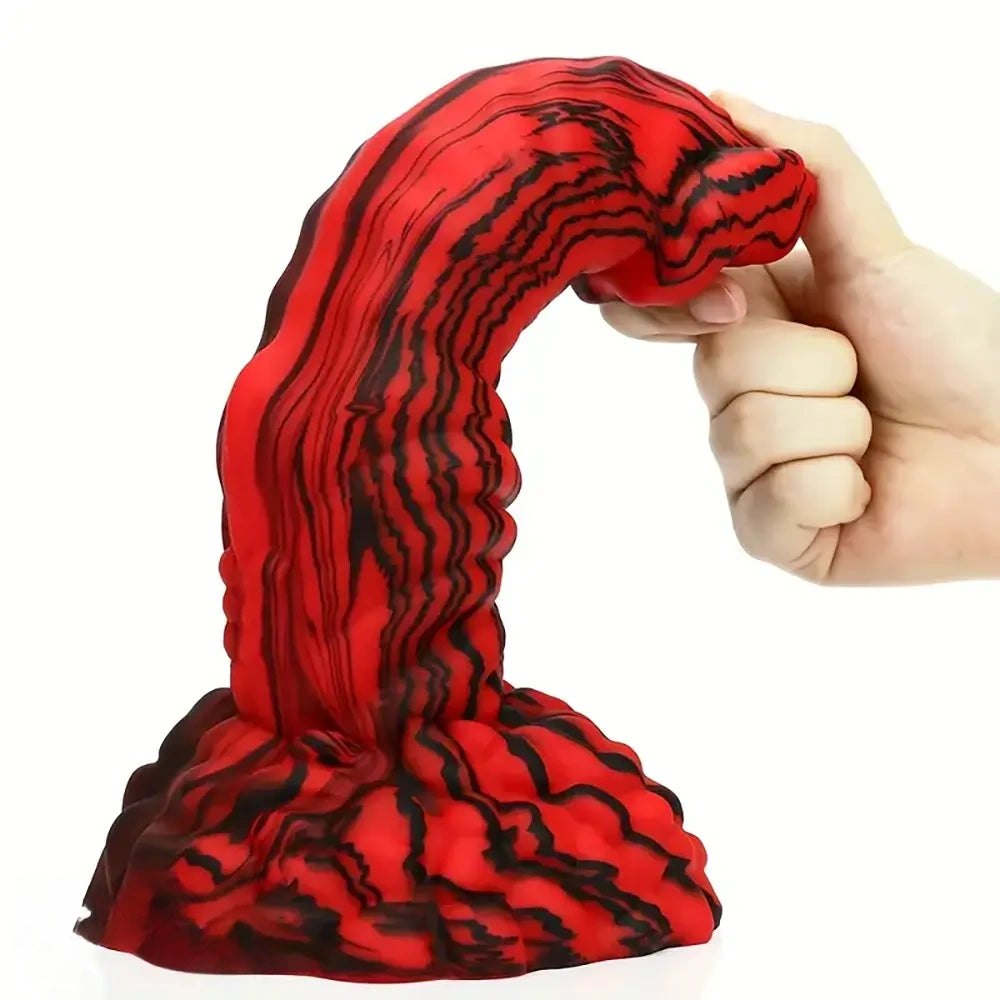 Red and black dragon scale fantasy dildo, photo 7