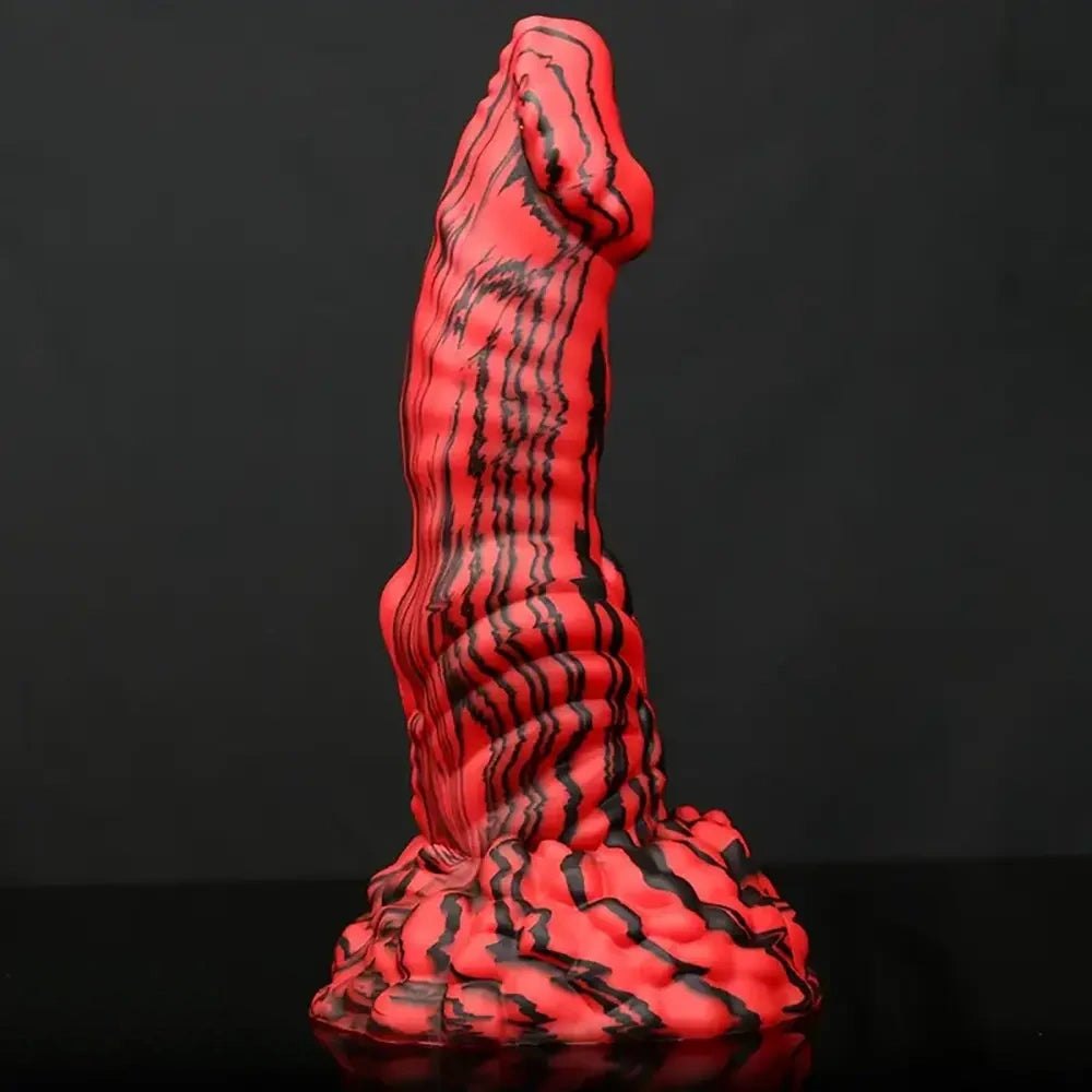 Red and black dragon scale fantasy dildo, photo 8
