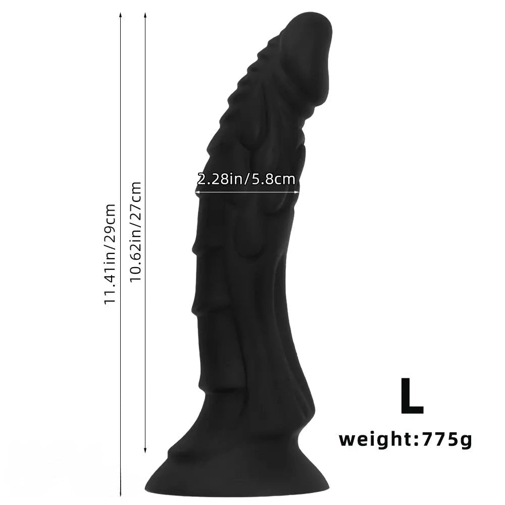Black dragon scale fantasy dildo, photo 12
