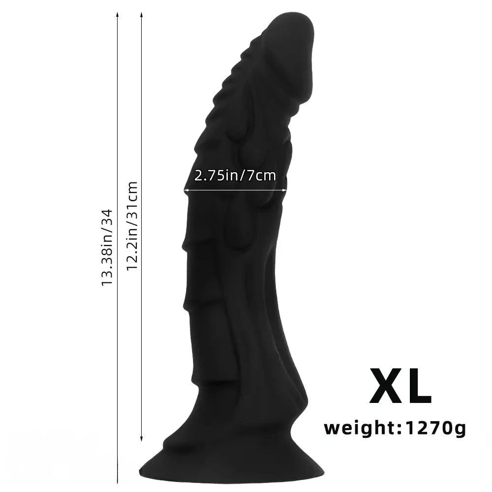 Black dragon scale fantasy dildo, photo 14
