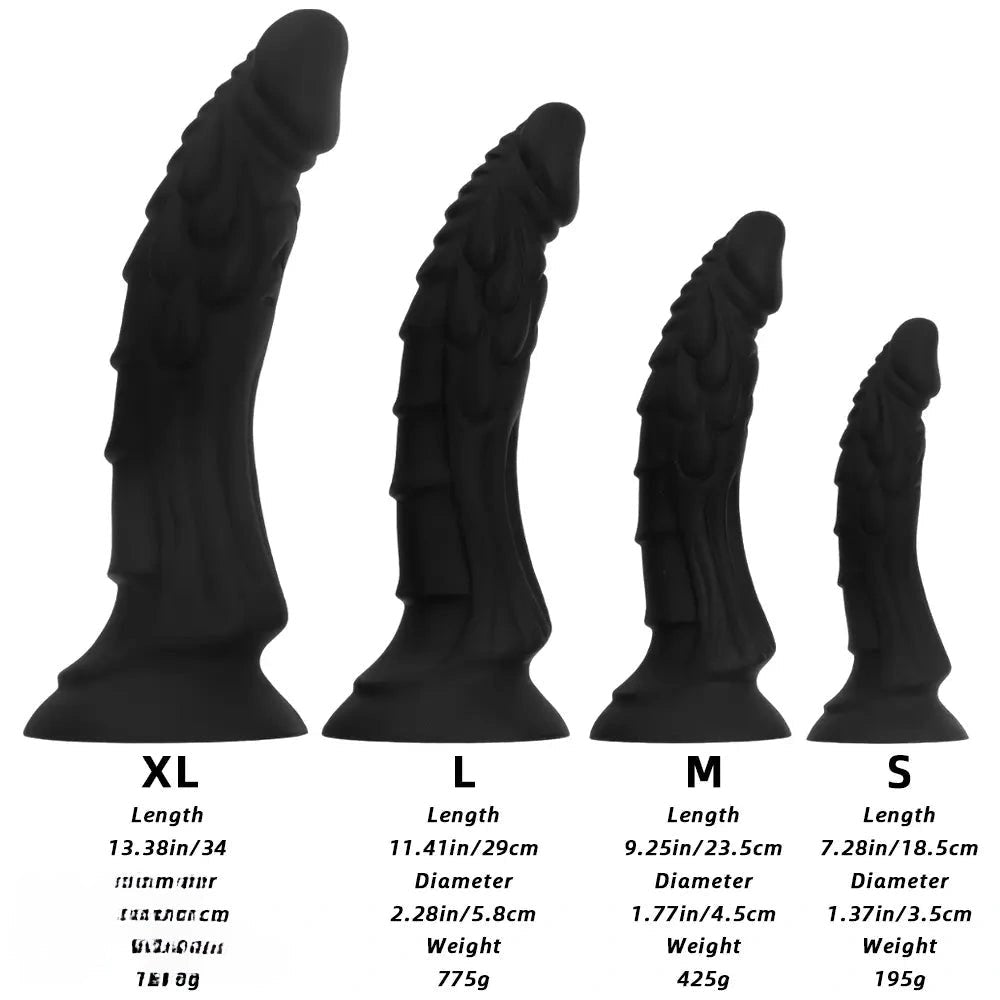 Black dragon scale fantasy dildo, photo 9