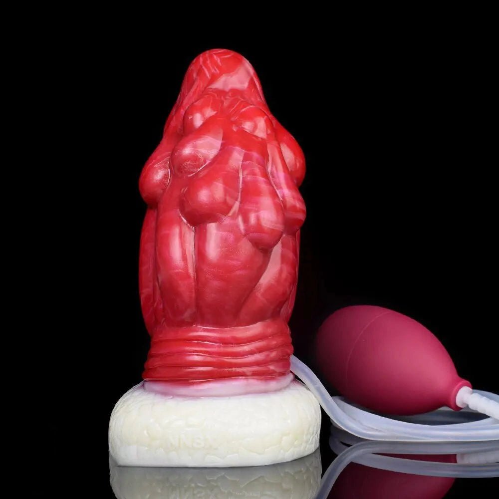 Red and white dragon scale fantasy dildo, photo 4