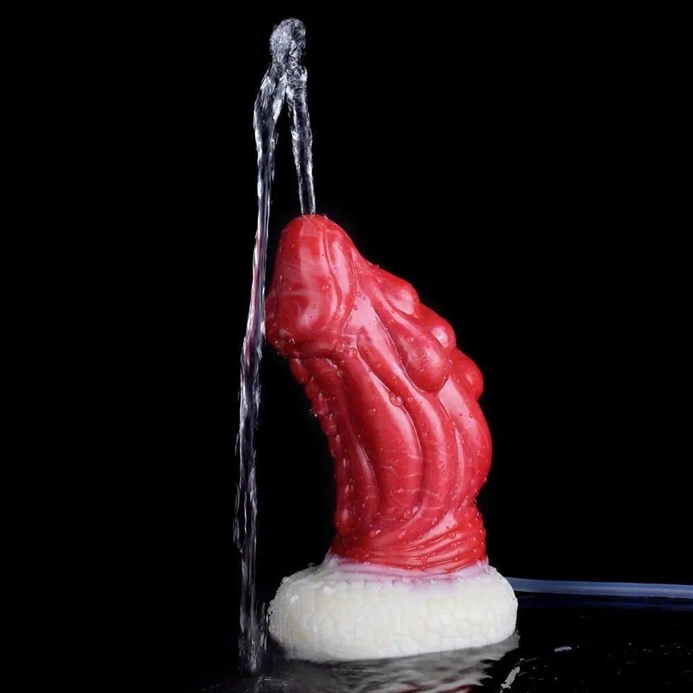Red and white dragon scale fantasy dildo, photo 8