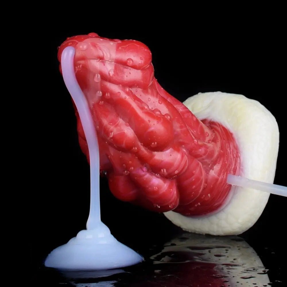 Red and white dragon scale fantasy dildo, photo 9