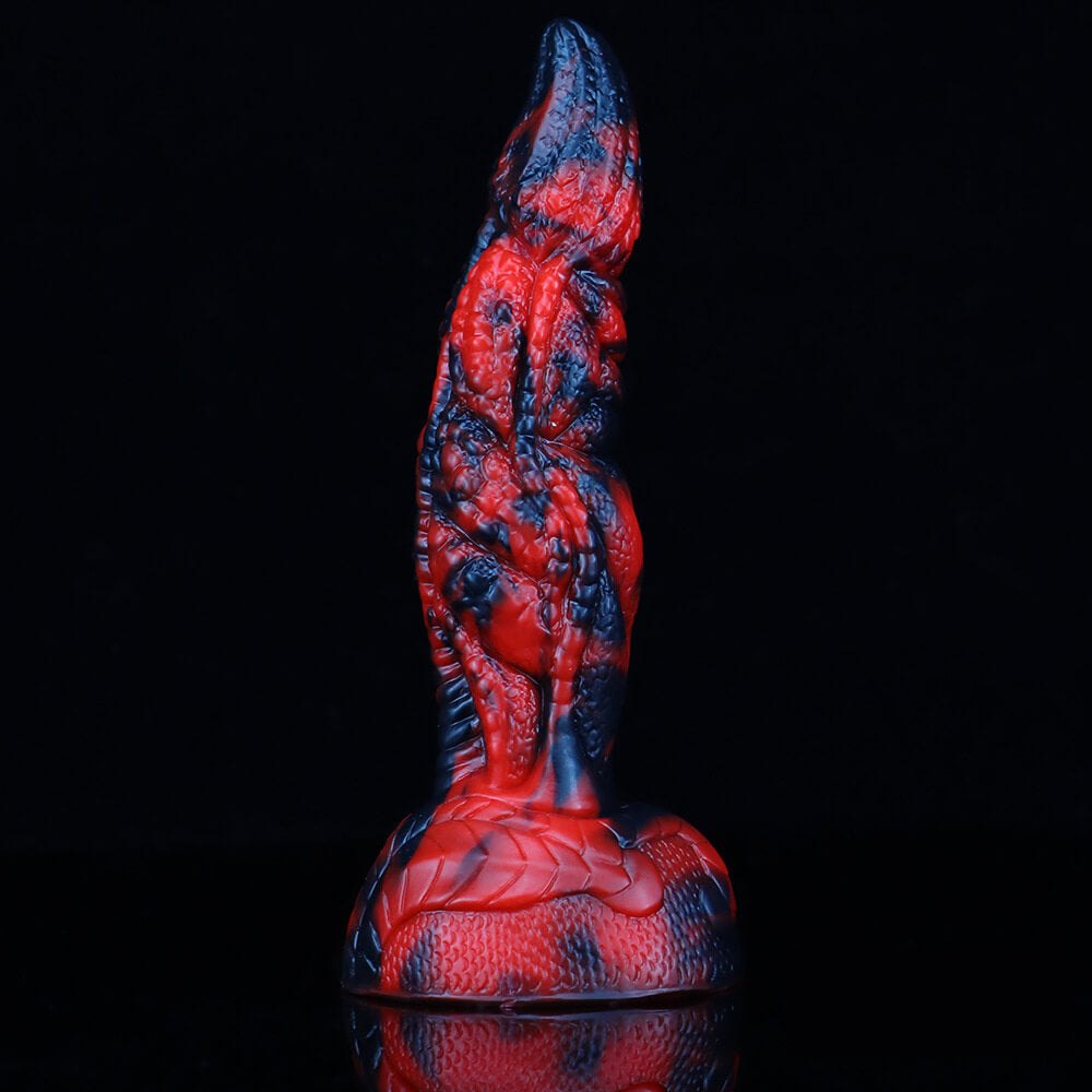 #5 multicolor dragon scale fantasy silicone dildo