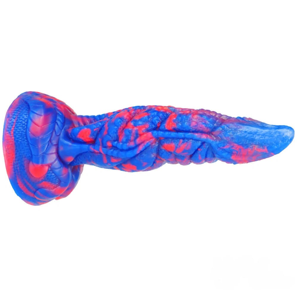 Multicolor dragon scale fantasy silicone dildo, photo 14