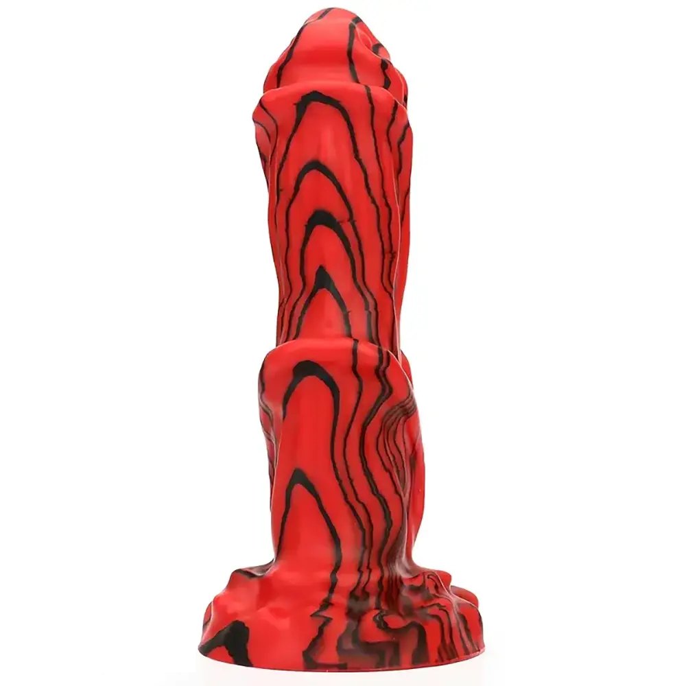 Ridged fantasy dildo with suction cup base, photo 1