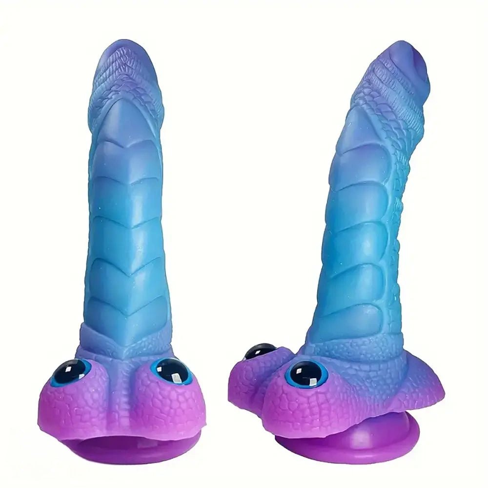 Pink and blue dragon scale fantasy dildo, photo 3