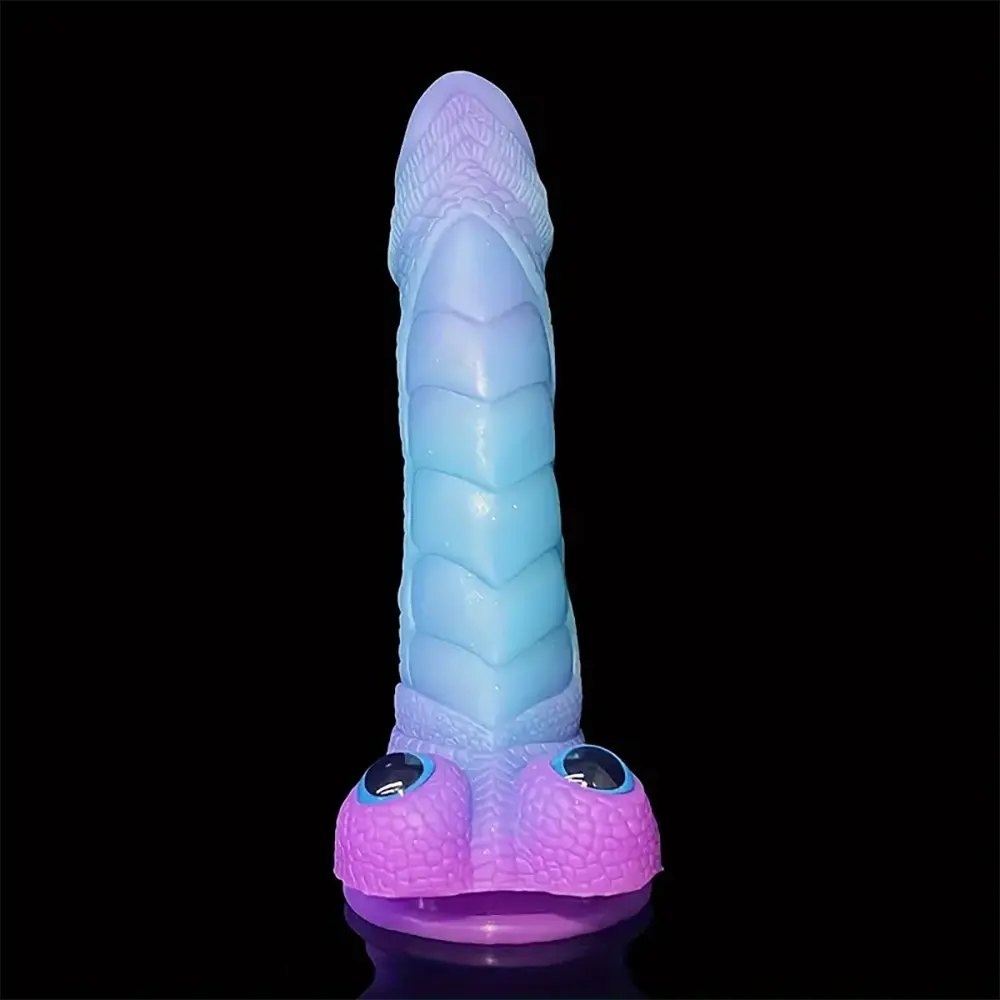 Pink and blue dragon scale fantasy dildo, photo 5