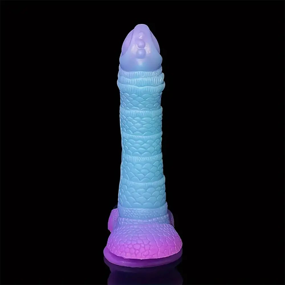 Pink and blue dragon scale fantasy dildo, photo 6