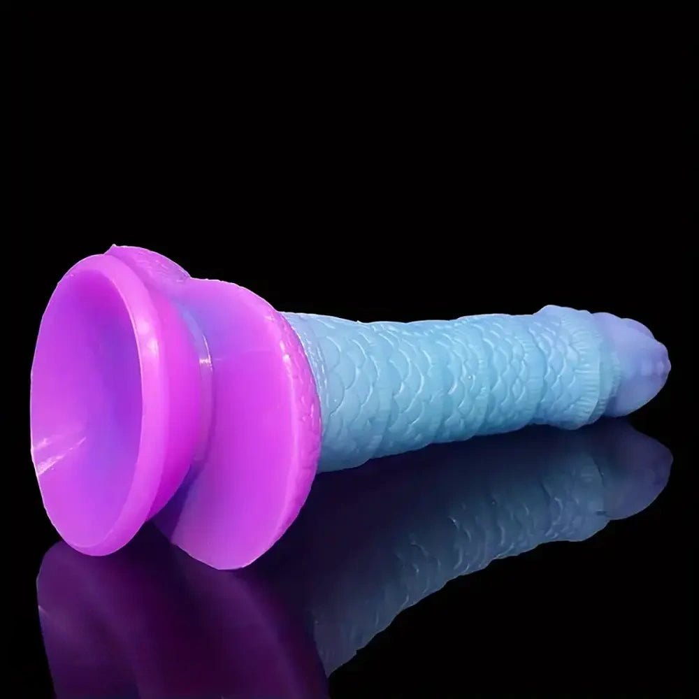 Pink and blue dragon scale fantasy dildo, photo 7